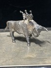 1 6 Oz Sterling Vintage Sterling Silver Bull  Swords Toothpicks Holder 9 25
