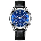 Mens Date Chronograph Leather Band Fashion Business Sport 30m Waterproof Watch