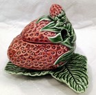 Vintage Majolica Strawberry Shaped Compote Server By Bordallo Pinheiro-portugal