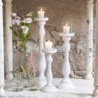 Weddingstar Shabby Chic Spindle Candle Holder Set White 9583-08