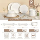 Plates And Bowls Sets  Dinnerware Sets For 4  12 Pieces Scratch Resistant Dis   