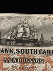 1860  10 Charleston Bank State South Carolina Civil War Era Obsolete Banknote