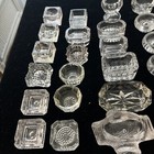 Vintage Lot Of 36  Salt Cellars Caviar Dishes Dip Clear Cut Crystal   More