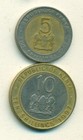 2 Different Bi-metal Coins From Kenya - 5   10 Shillings  both Dating 1997 