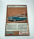 Lot 3 Vintage 1950 s Framed Automobile Print Ads Cars Chevy Nomad Pontiac Wagons