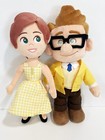 New Disney Store Parks Pixar Up Carl   Ellie Young Figure Stuffed Plush Doll Set