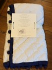 Pottery Barn Kids Pom Pom Quilted Small Crib Toddler Sham Navy Blue 12 x16  New