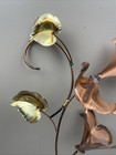 Vintage Set Copper   Brass Handcrafted Metal Trumpet Vines Wall Decor- By Homeco