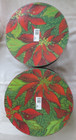 2 Lindy Bowman Co  Hat Or Storage Boxes--12    13  Poinsetta Pattern