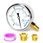 0 100psi Stainless Steel 1 4  Npt 2 5  Face Dial Liquid Filled Pressure Gauge   