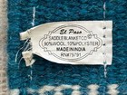 El Paso Saddle Blanket Co Mat Fringe Teal Woven Black Brown Table Runner
