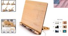 Luxurious Bamboo Book Stand - 5 Adjustable Heights   Ideal Cookbook Holder