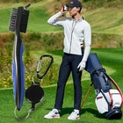 Golf Club Brush Groove Cleaner With Retractable Zipper 2 Pack  