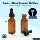 48 Count 1 Oz Amber Glass Dropper Bottles And 6 Funnels  30 Ml  54 Pieces 