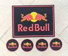 Red Bull Rubber Bar Mat Spill Mat Bar Runner Mats   4pcs Beer Coasters Home Pubs