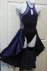 Halter Neck Lyrical Dance Costume Mesh Yoke Side Satinskirt 2 Colors Child adult