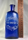 Antique Cobalt Blue Philadelphia Embossed Drugstore Med Bottle Llewellyn 1880s