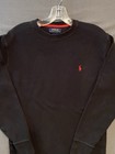 Polo Ralph Lauren Thermal Shirt Boys Medium Black Preppy Crew Neck
