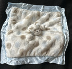 Love Little Giraffe Security Blanket Baby Lovey White Blue Taupe Gray Polka Dots