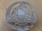 Vintage Large Lead Crystal Clear Glass Cigar Cigarette Ashtray 5    Heavy Ash Tray