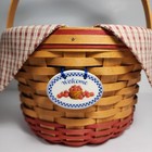 Vtg 1999 Longaberger Homestead Basket Liner protector tie-on handle Tie apples