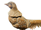 Vintage Brass Pheasant Figurine Mid Century Modern Bird Sculpture Long Tail Mcm 