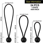 Nodg 24 Pieces Ball Bungee 4 6 9 Inch Black Bungee Balls Heavy Duty Tarp Ball
