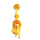 Pierre Cardin - 1995 Orange   Yellow Single Acrylic Earring