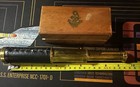 9    Brass Telescope W  Leather Grip   Wooden Box   Nautical Spyglass Maritime