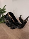Mcm Vintage Pottery Planter Black Gold Whale Japan Mid Century Modern Decor
