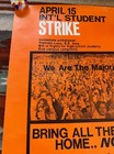 Vtg 60s Orig Student March Strike Anti Vietnam War Protest Poster San Francisco