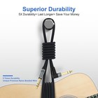 2 Pack 10ft 1 4  Trs Balanced Audio Cable Stereo Right Angle Male To Male Cord