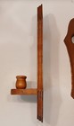      Vintage Wooden Wall Candlestick Holders Set Of 2 Heart Cut Outs 15  Tall