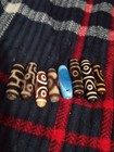 Set Of 8  Different Tibetan Old Agate Assorted Age  Size  And Pattern Dzi Beads