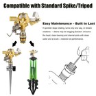 2 Pieces 1 2 Inch Brass Impact Sprinkler Head With Nozzles Heavy Duty Adjustable