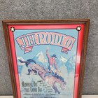 Vintage Doug Lindauer Signed Jackson Hole Rodeo Framed Poster Print Wyoming Art