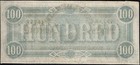 1864  100 One Hundred Dollar Confederate States Of America Note Richmond T-65