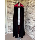Vtg Velvet Hooded Black Cape 48 x52  Goth Whimsigoth Cloak Witch Made In Usa