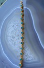 102 2ct Oval Cut Turquoise Feroza Beads Tennis Bracelet 14k Yellow Gold Over 7 
