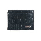 Calvin Klein Men s Leather Key Fob Set Faux Crocodile Black Fold Wallet 7962696