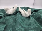Set Of 2 Vintage White Alabaster Doves  Handmade In Italy  Love Birds Pair