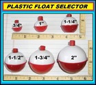 50 Fishing Bobbers Round Floats 3 4  Red   White Snap On Free Usa Ship 07120-001