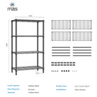 4 Shelves Adjustable Heavy Duty Storage Shelving Steel Organizer Wire Rack Black