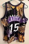 Mitchell   Ness Swingman Nba Toronto Raptors Vince Carter  15 Floral Jersey Sz L
