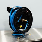 50  Blubird Retractable Air Hose Reel Black With Blue Hose   3 8 