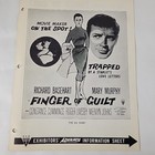 1950s Rko Exhibitor Promo Sheet Original Flyer British Noir Finger Of Guilt Vtg