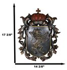 Ebros Large Medieval Heraldic Royal Lion Coat Of Arms King Crown Shield Plaque
