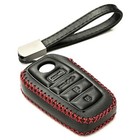 Genuine Leather Smart Key Fob Case Compatible With Toyota 4-button Black red