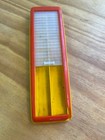 Vintage 1960s 1970s Sterling No  526 Slide Top Pencil Case Red Yellow Box Usa
