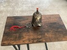 Vintage Asian Buddha Dragon Brass Temple Bell Hand Forged Bell Knocker W tassels